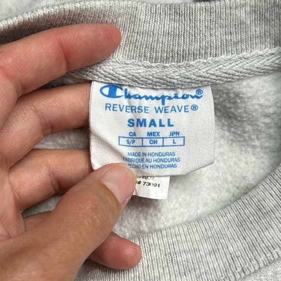 Champion Rever Weave UW Green Bay Crewneck Gray Sweatshirt Small - Picture 7 of 10